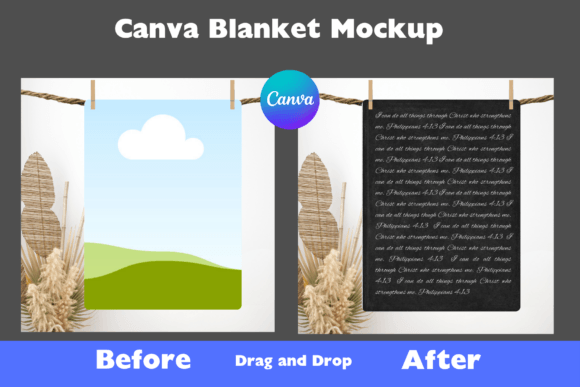 Download Canva Blanket Product Mockup Frame Easy - Premium Resources